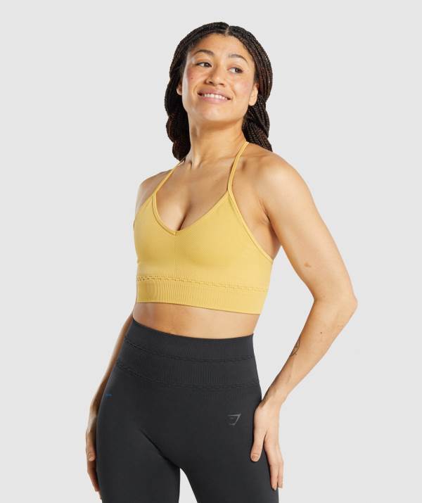 Damske Športové Podprsenky Gymshark Studio Seamless Žlté | WS4523896